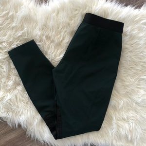 Theory Merryn Emerald Lambskin Detail Leggings
